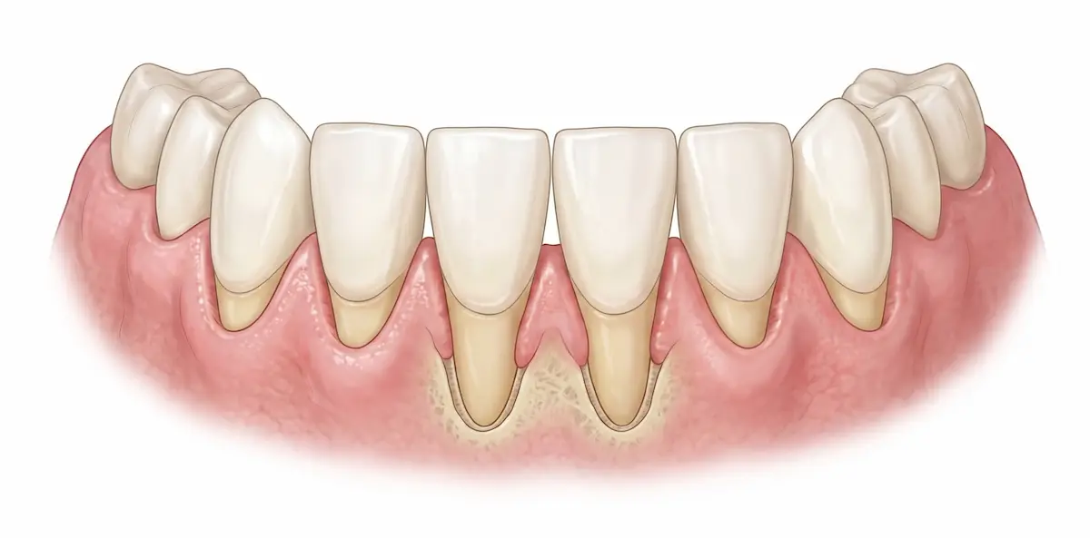 Infografía de la situación inicial de recesión gingival